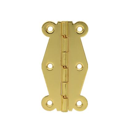 China Null Luxury Wooden Box 2 Inch 6 Barrel Gold Plated Iron Metal Butterfly Hinge for sale