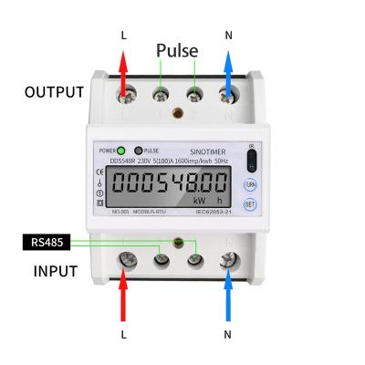 China Household Modbus RS485R230V AC Energy Meter Single Phase Energy Meter Wireless Energy Meter DDS548R for sale