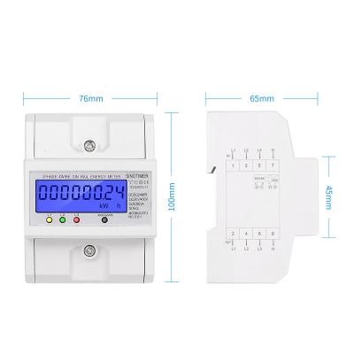 China 5-80A 380V Three Phase AC 50Hz Electronic Backlight RS485 Modbus Three Phase 4 Wire Electricity Meter DDS024MR for sale