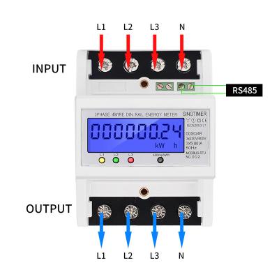 China Three Phase Digital Backlight Electricity Meter KWH Power Meter Watt Meter Electronic AC 220Venergy Cost Meter DDS024R for sale