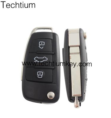 China Replace Car Key Case 3 Flip Remote Car Key Blank 8E0837220Q FOB Buttons For Audi for sale