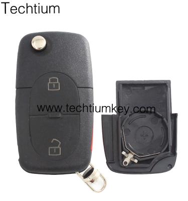 China Key Case For Audi Car Key Shell With Apply To Folding Replacement 2 Buttons for sale