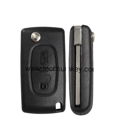 China ABS Plastic Peugeot 307 Blade 2 Buttons Flip Remote Key Shell (VA2 Blade - No Battery Location) for sale