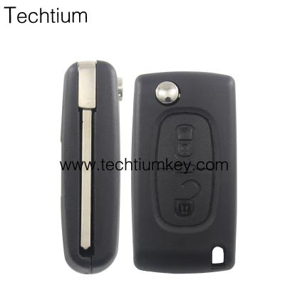 China ABS/Plastic With Remote Key Blank 307, C4, C5, C2, C3, C1, Picasso, Xsara, Berlingo 2 Battery Button Flip Remote Key Case Shell For Citroen for sale