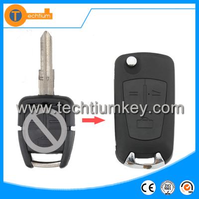 China ABS plastickey blanks wholesale flip car key empty chave shell with 3 buttons left blade for opel vectra b meriva zafira b vivaro for sale