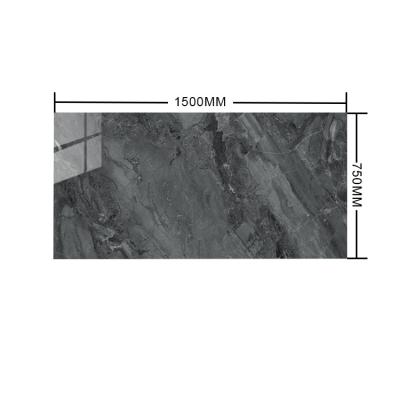 China 750*1500 Gloss Full Body Polished Porcelain Floor Tile Acid Resistant Gray Marble Look for sale