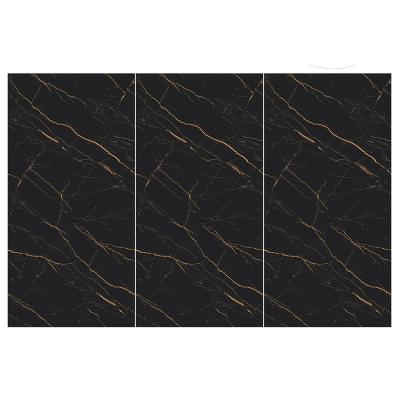 China Black Ceramic Marble 900*1800 Acid Resistant Black Tiles Thin 6mm Thick Slab for sale