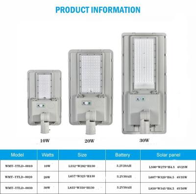 China Street Yard Road Lighting Integrated Solar Street Light 10W20W30W Street Yard Road Light Fixtures Supply for sale