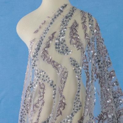 China D155 sustainable embroidered lace fabric stretch diy for clothes party to wear fabric for women for sale