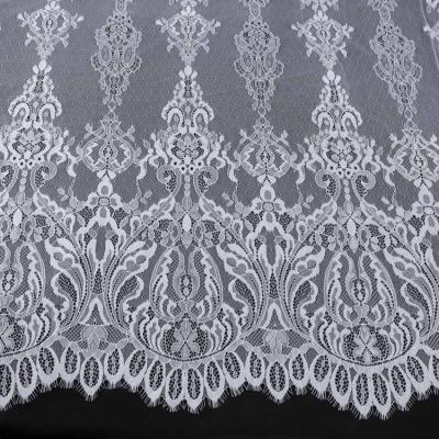 China Other Wholesale French Chantilly Factory Yanzi Eyelash Lace Trim Fabric White Wedding Lace for sale