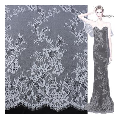 China Best Price Viable French Chantilly Eyelash Lace Fabric 300*150cm L9114 for sale