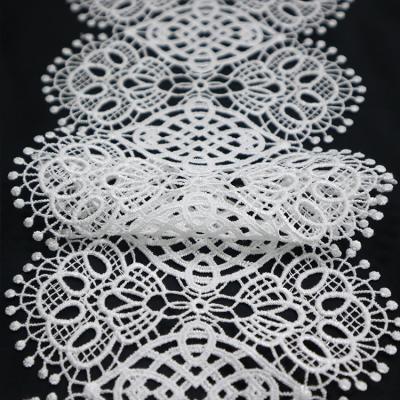 China KD123 Sustainable Luxury Lace Fabric 2021 Elastic Embroidered White Lace Trim Crafts Belgium Laces Fabrics For Women for sale