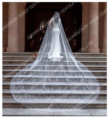 China Pearl edge 2022 exclusive design wedding the new veil the bridal wedding matching bridal wedding veil church modern dress veil for sale