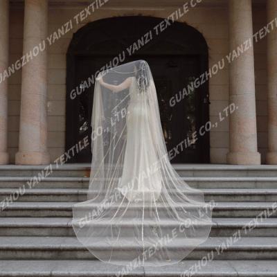 China Lace Edge Design Veil High Quality Weddings Dress 2022 New 5 Meter Wedding Veils Matching Church Bridal Veil for sale