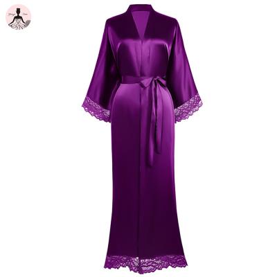 China Custom-made QUICK-DRY silk satin nightgown women's robes sleepwear Yanzi pajamas bridal bathrobe for sale