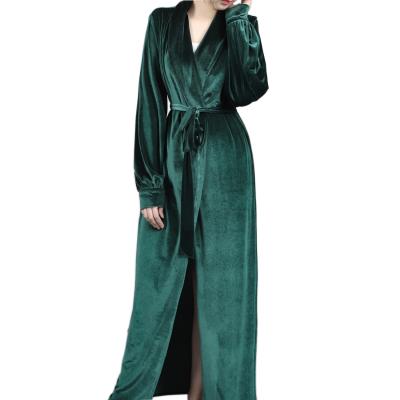 China Yanzi QUICK DRY velor bathrobe luxury women's home wear can be worn outside the robel for sale