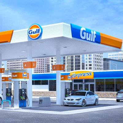 China Waterproof Long Life Durability Gas Station Advertising Board Equipment Gulf Gas Station Price Pylon Sign for sale