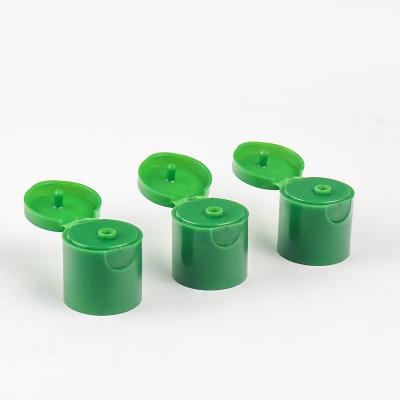 China Non Spill Green color 24/410  flip top cap with  surface Wholesale in stock 28mm custom flip top cap bottle plastic cap for sale