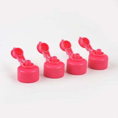 China Non Spill new design 28/410 ribbed flip top cap cosmetic bottle cap for sale