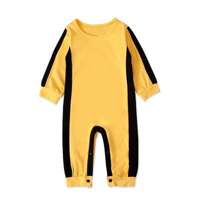 China Short Sleeeves 2022 Brand New Girl's Yellow Infant Romper Baby Girl's Pajamas Baby Playsuit Jumpsuit Sleepwear Solid Baby Pajamas for sale