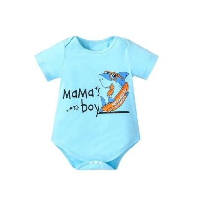 China Casual Romper 2021 Baby Boys Summer Cotton Jumpsuit Short Sleeve Baby Romper Sheathed Cotton Shorts/Jumpsuit 0-18M Newborn Shark Letter Printing for sale