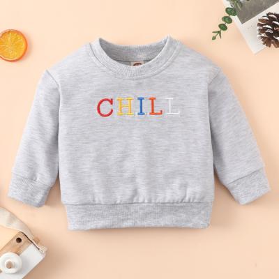 China Crewneck Breathable Pullover Boutique Outfit Spring Baby Silk Printing Sweatshirt Onesie for sale