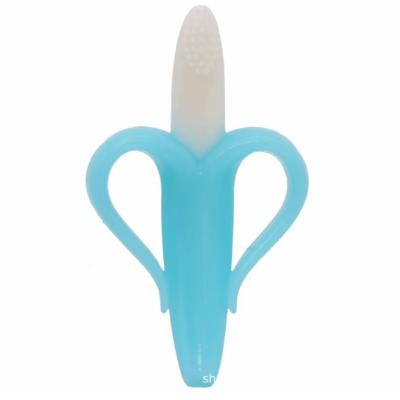 China Wholesale Eco-friendly fruit banana baby toothbrush teether toy for kids baby teether silicone baby teething for sale