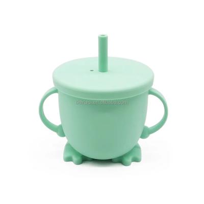 China Quality Assurance Sustainable Silicone Baby Water Cup With Straw Baby Care Room Silicon Cups Baby Sippy for sale