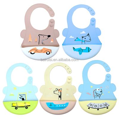 China Washable Silicone Baby Bibs for Baby & Toddler, silicone waterproof adjustable size bib for sale