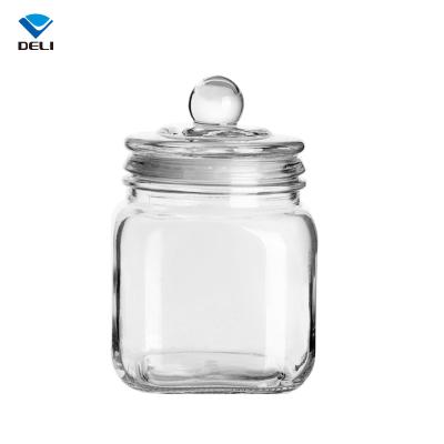 China GROCERY 750ml 25.36oz Large Storage Traditional Custom Luxury Bulk Food Cookie Glass Jars for sale