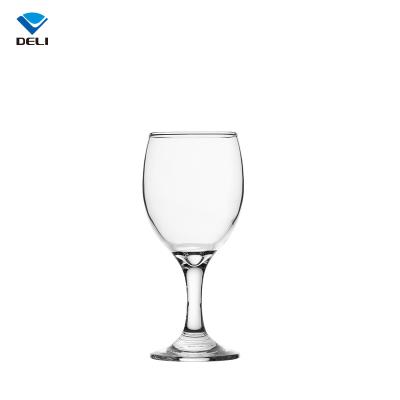 China Custom NIL Unique Gift GROCERY 190ml 6.4oz Clear Soda Lime One Piece Red Wine Glasses for sale