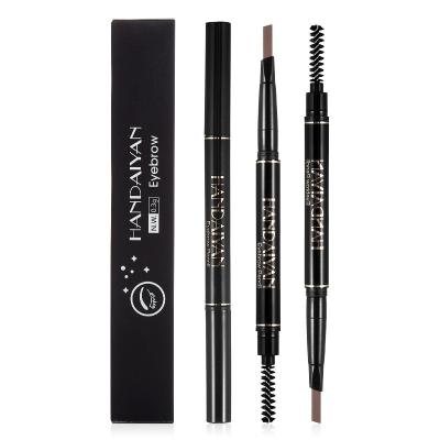 China Waterproof 5 Colors OEM Auto-Rotating Double Headed Eyebrow Pen With Brush for sale