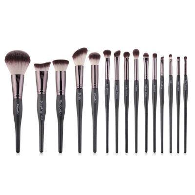 China Hot Sale 15Pcs Flat Brush Makeup Brush Set Professional Makeup Brush Set For Ladies for sale