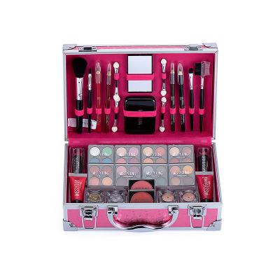 China Professional Face Beauty Suit Private Label Makeup Sets With Eyeshadow Palette Lipstick Blusher Brushes Eyebrow Pen Cosmetics Case for sale