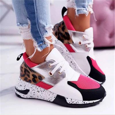 China European and American popular women's fashion\comfortable\durable\breathable\lighted inkjet sneakers plus size thick sole wedge running shoe women's outdoor sports shoes for sale