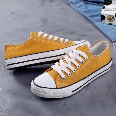 China Hot Selling Cheap Women's Canvas Shoes Flat Multiple Colors Breathable Loafers Autumn Fashion Female Slow Walking Lace-Up Shoes for sale