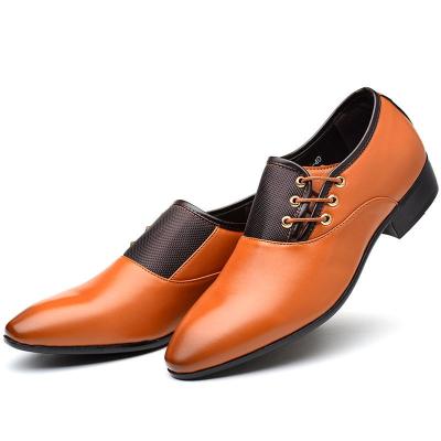 China Brown Toe Leather Shoes Factory Wholesale Latest New Flat Men's Shoes Formal Black Pointed Men's Stylish Casual Shoes for sale