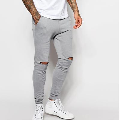 China Fit Anti Pilling Slaps Super Skinny Men Custom Joggers With Knee Rips for sale