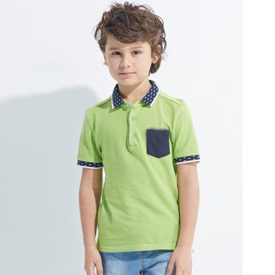 China Anti-pilling Collar Contrast Chest Pocket Kids International Custom Printed Polo Shirts for sale