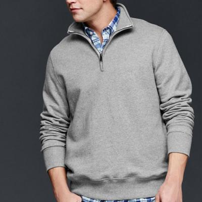 China High Quality Anti-pilling Crew Neck 100%cotton Long Sleeve Quarter Zip Sweatshirt for sale