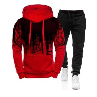 China Set Anti-wrinkle Mens Hoodie Sets Sportswear Mens Tracksuit Hoodies+Sweatpants 2 Piece Autumn Winter Male Warm Clothing Pullover Sweatshirts for sale