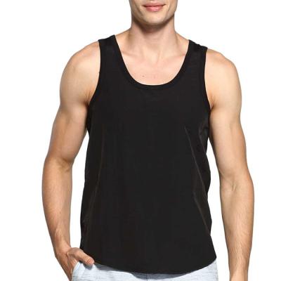 China Black Simple Custom Anti-pilling Men's Gym Singlet for sale