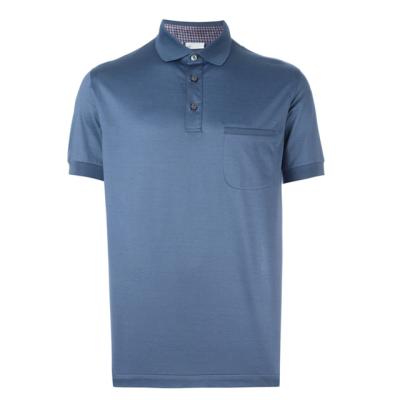 China China factory anti-shrink royal blue dry fit polo shirt with front pocket for men for sale