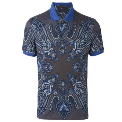 China Fashion Design Modern Paisley Print Polo Shirts Anti Shrinkage Men for sale