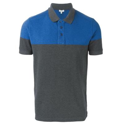 China Anti-shrink gray and blue cotton color combination polo shirt for men wholesale for sale