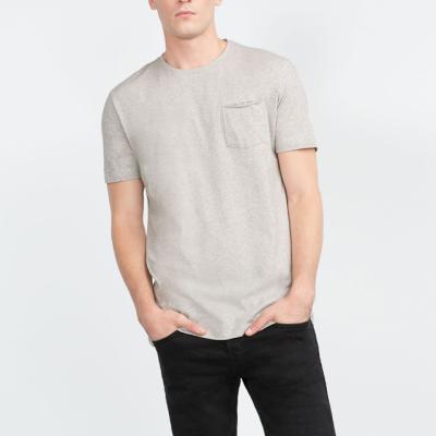 China Anti-Wrinkle Mens Casual Polyester Blank T-Shirt With Pocket for sale