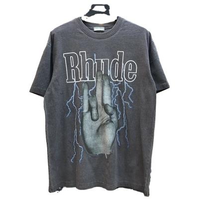 China Custom Anti-Wrinkle Men's Acid Wash 100 Cotton Enzyme Wash T-shirt Vintage Oversize T-shirts Acid Color Mens T Shirts For Men for sale