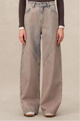 China High-waisted straight-leg denim trousers for sale