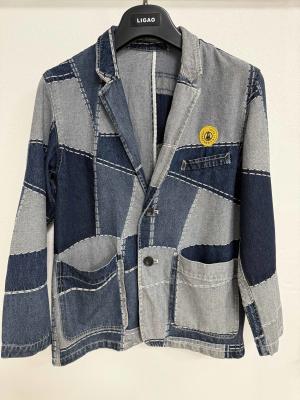 China Trendy Jacquard Elements Denim Blazer For A Bold And Stylish Look for sale