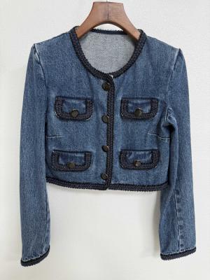 China Washed Denim Blazer Outfit Jeans Blazer With A Textured High End Look for sale